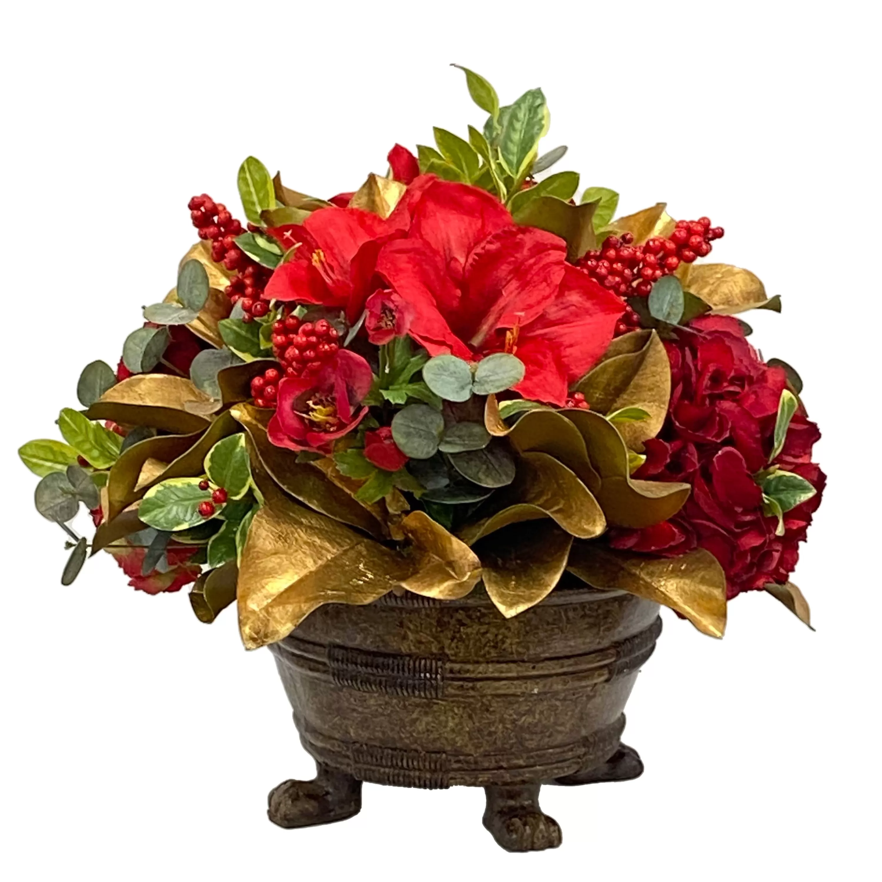 Hot Amaryllis Camellia in Planter 20" Our Favorite Holiday Decor