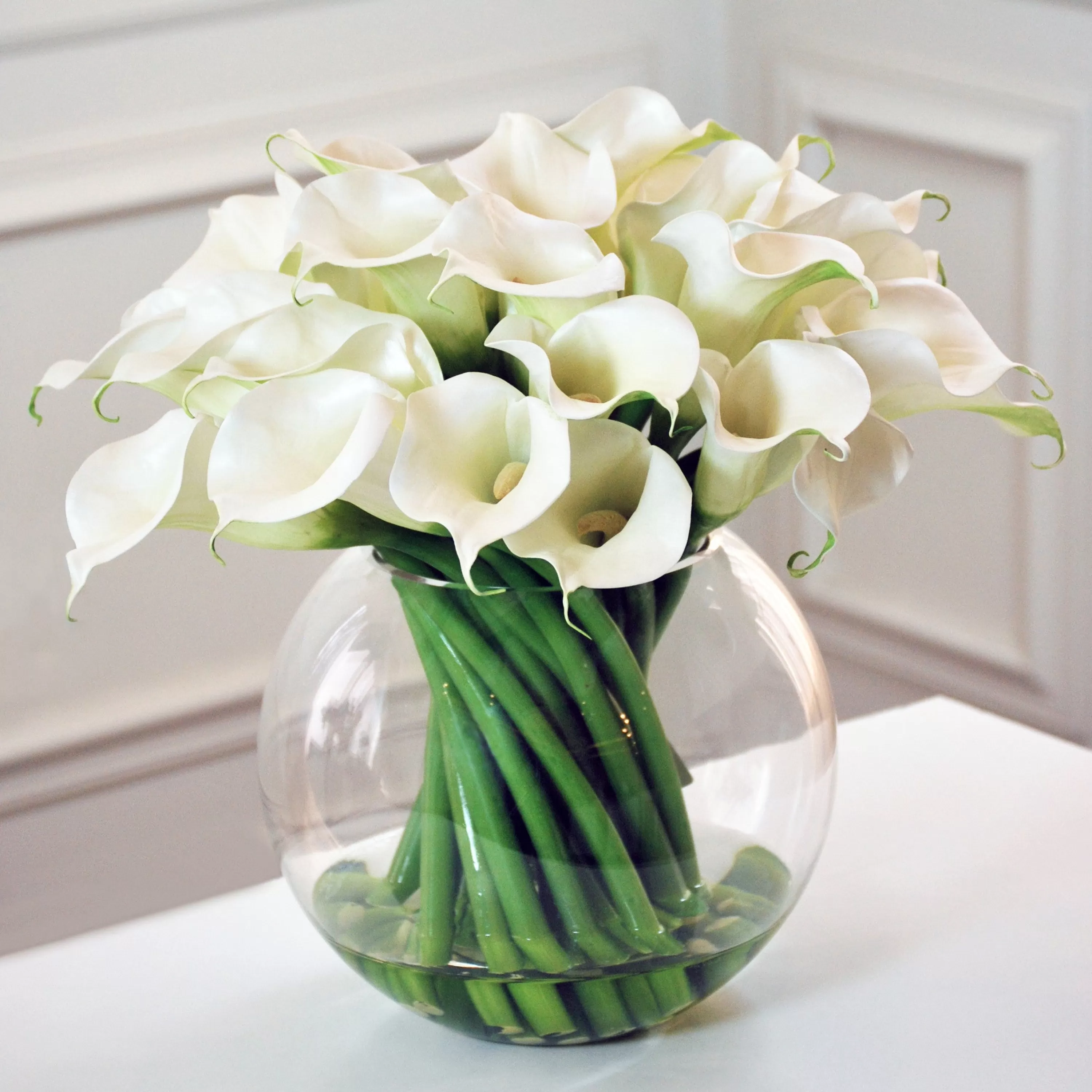 Clearance Contemporary Calla Lily in Glass Dining Centerpieces | Tabletop