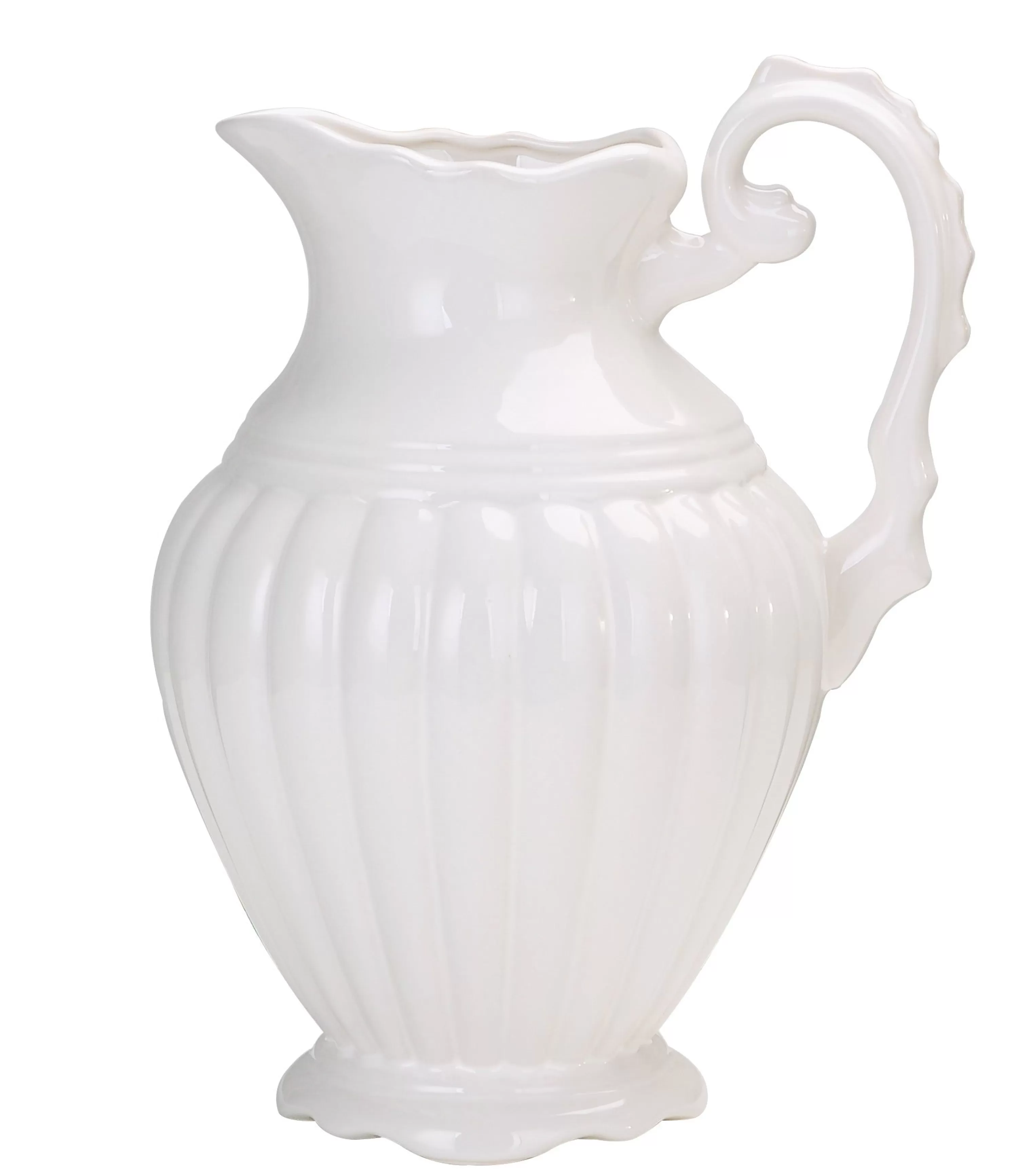 Fashion Creamware Pitcher 15" Decorative Vases | Bianco