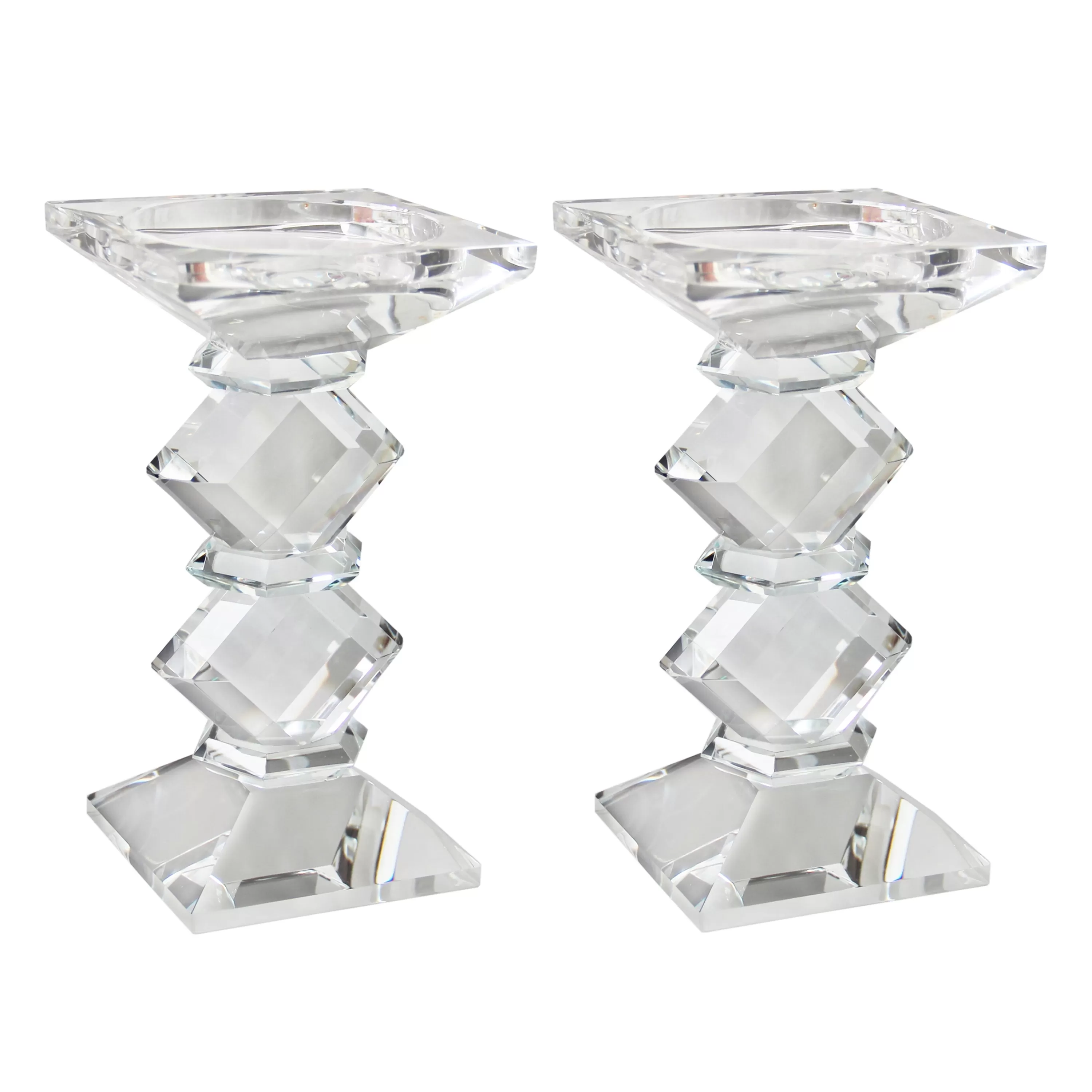 Clearance Crystal Candleholders 6" (Set of 2) Tabletop Accessories | Tabletop