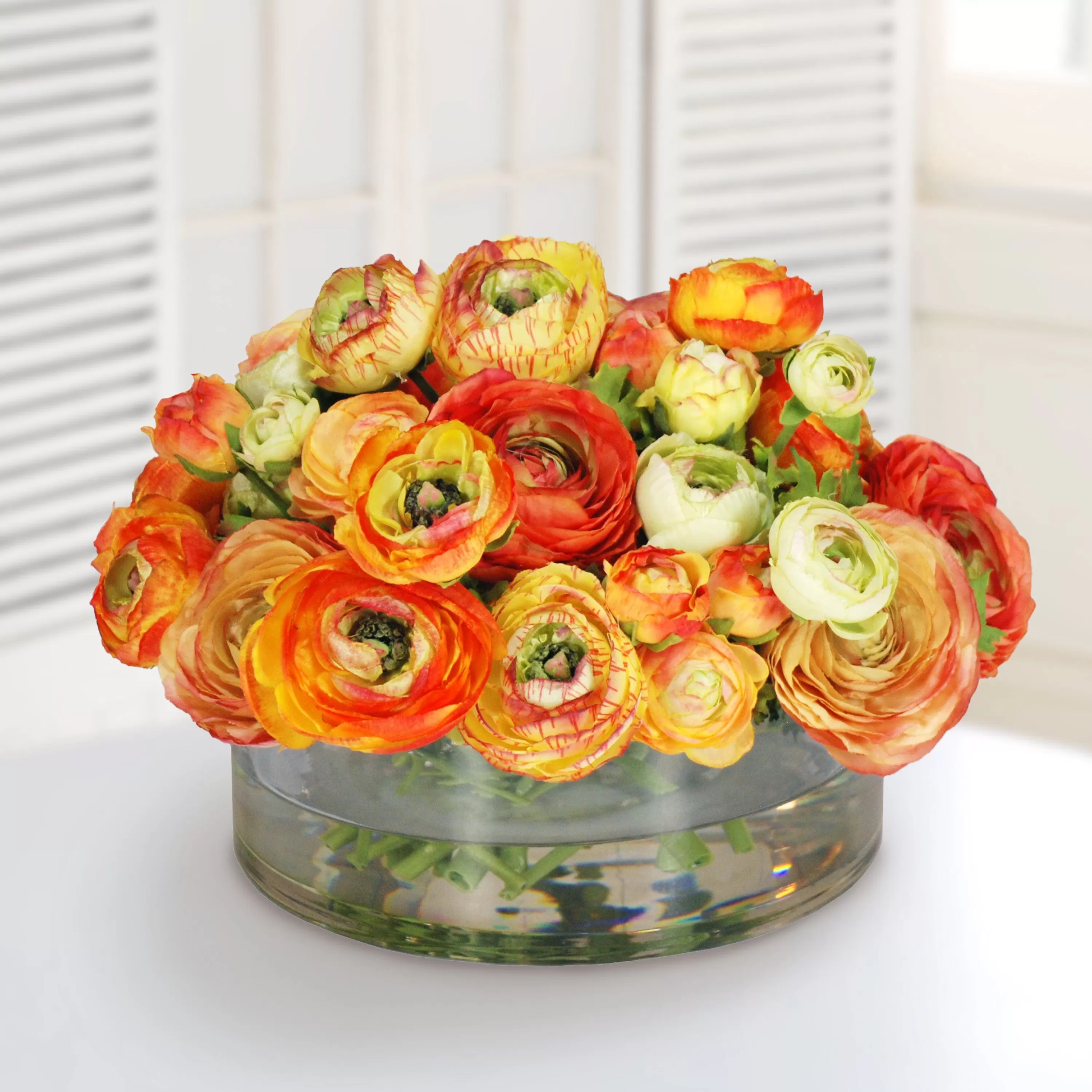 Cheap Faux Mix Ranunculus 15" wide Dining Centerpieces | Tabletop