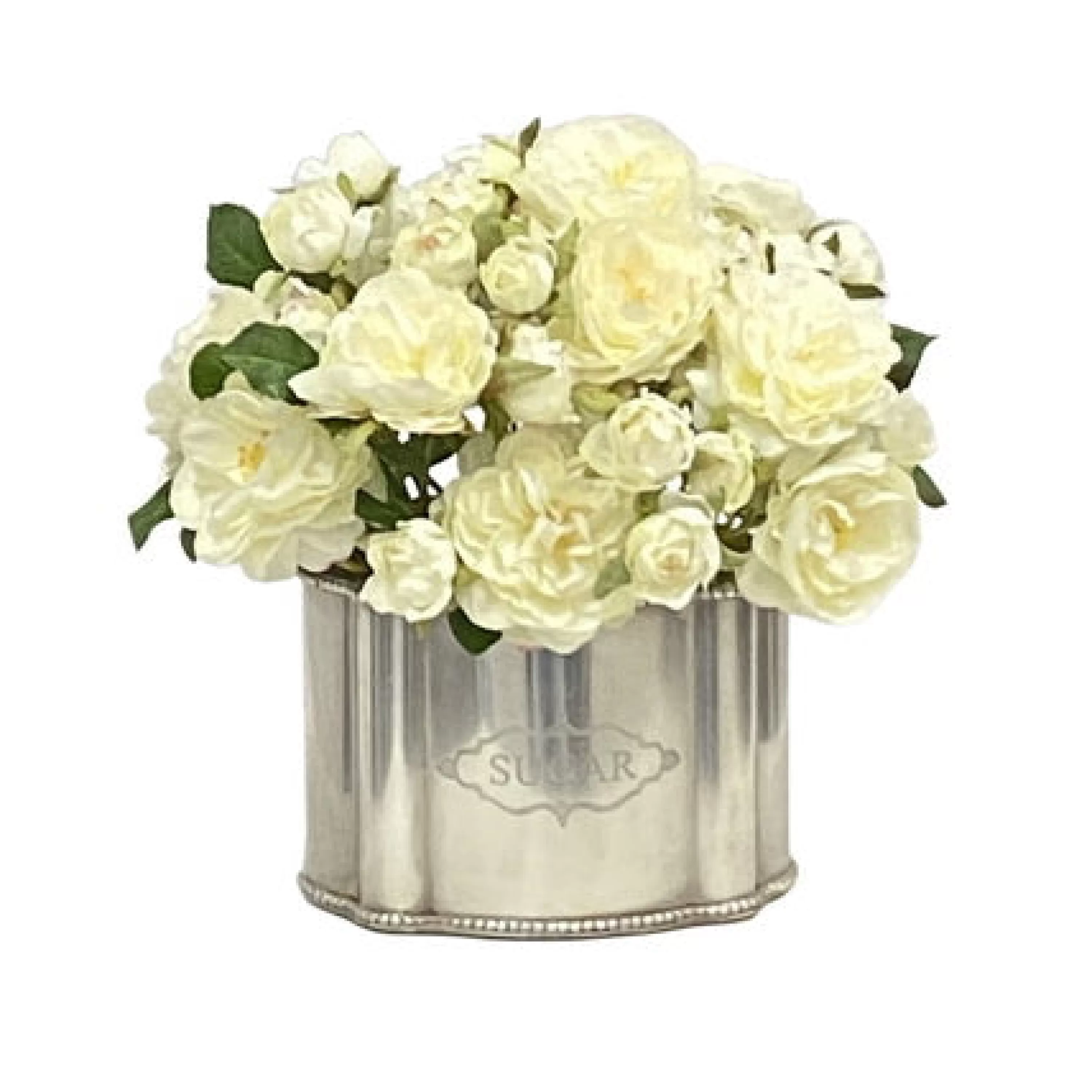 Clearance Garden Rose in Sugar Pot 8'' Bianco