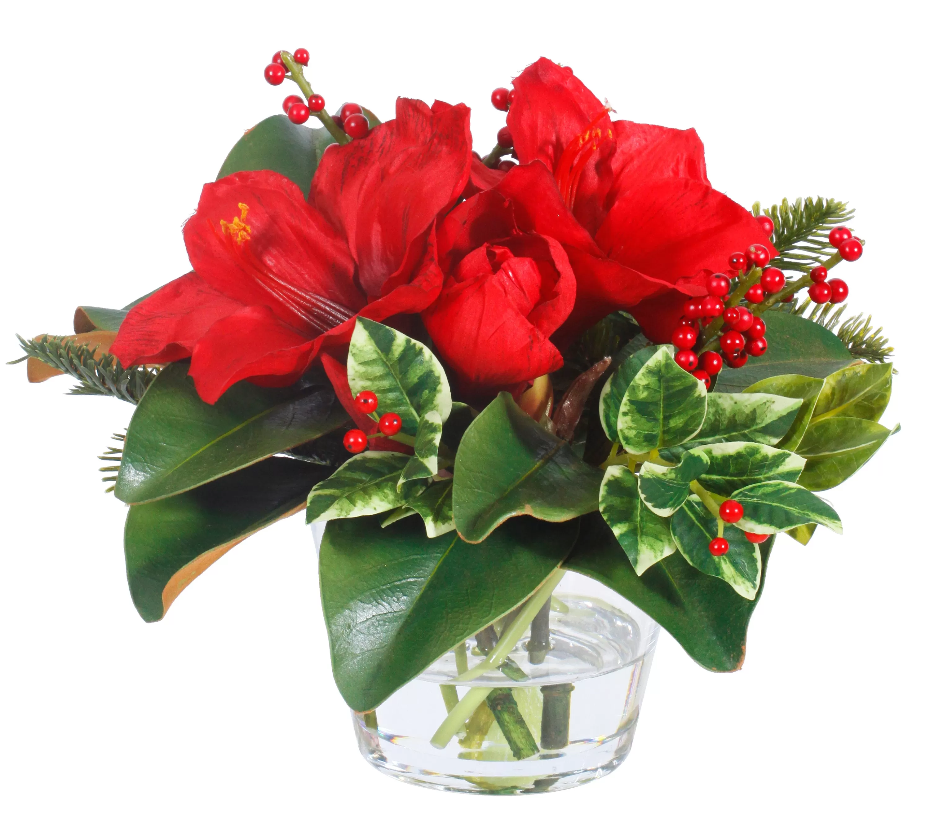 New Holiday Amaryllis Holly Vase 12" Our Favorite Holiday Decor