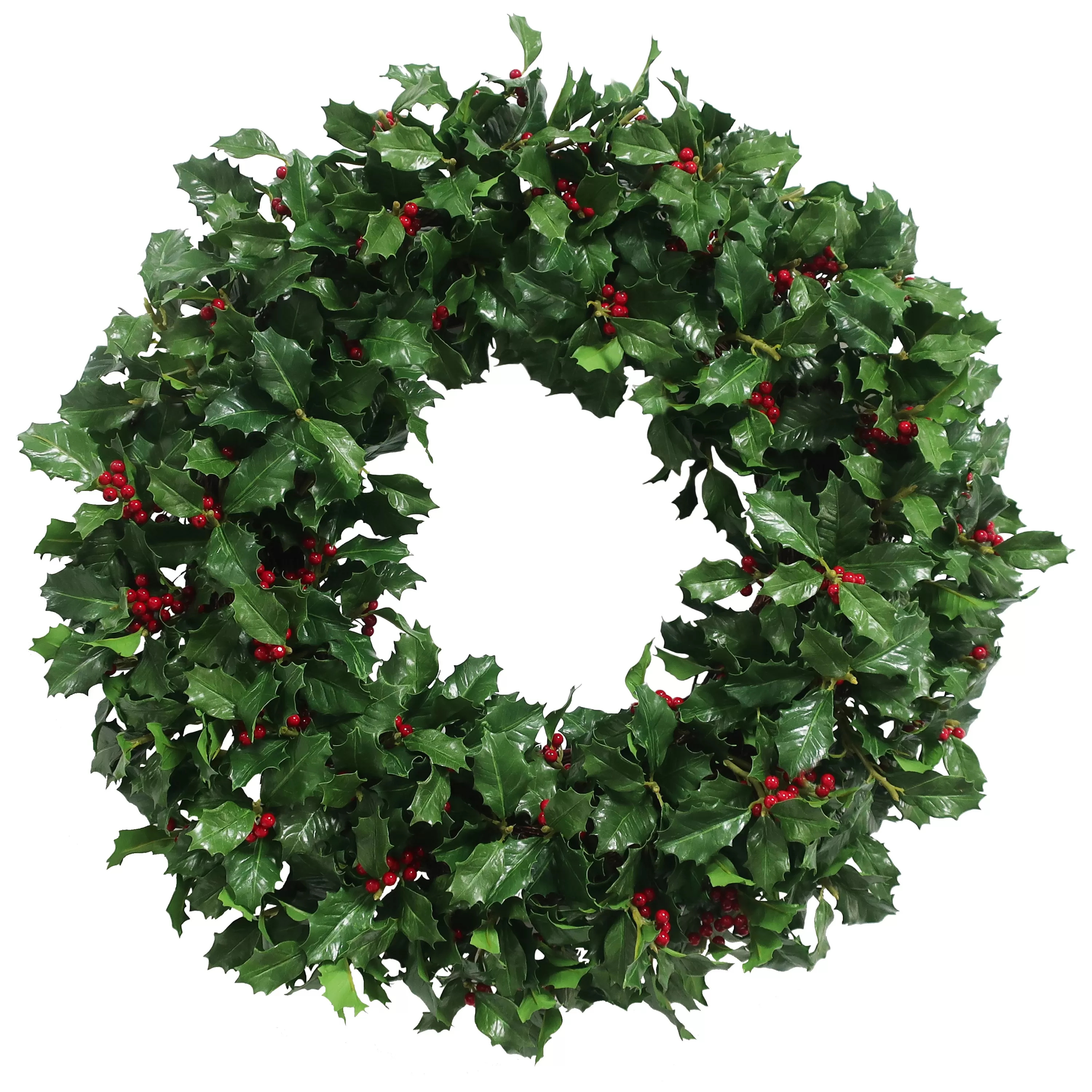 New Holly Branch Wreath 30" Wreaths & Garlands | Wreaths & Garlands