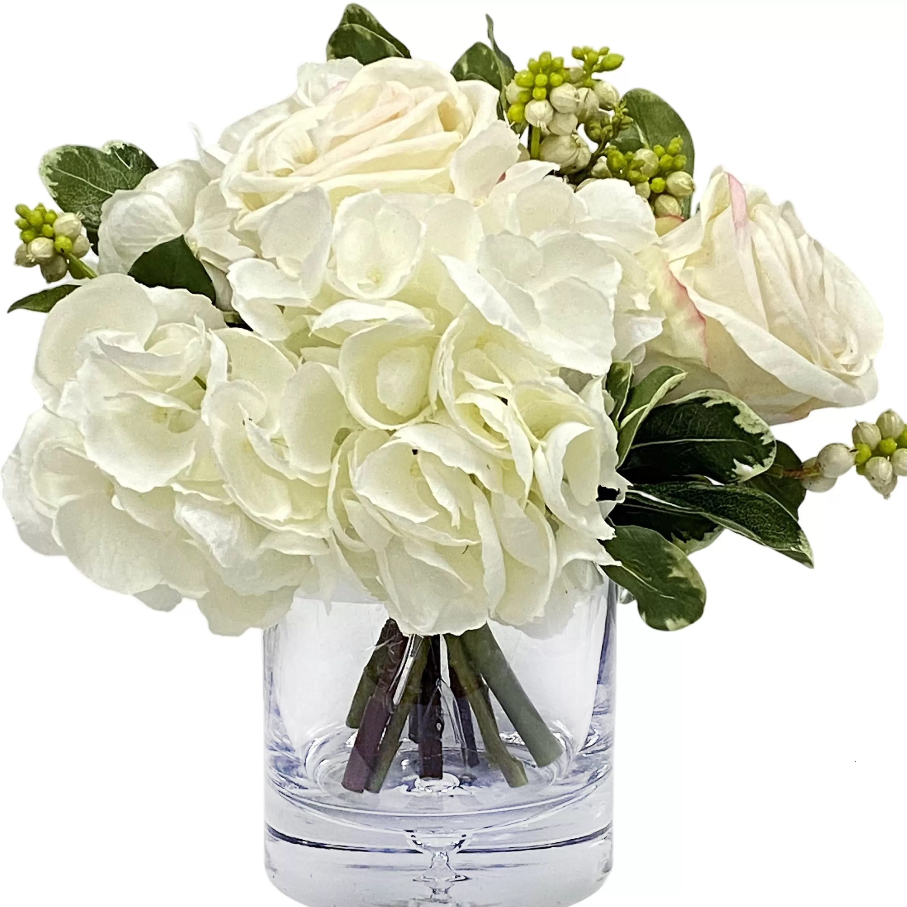 New Hydrangea Rose in Vase 9" Vanity