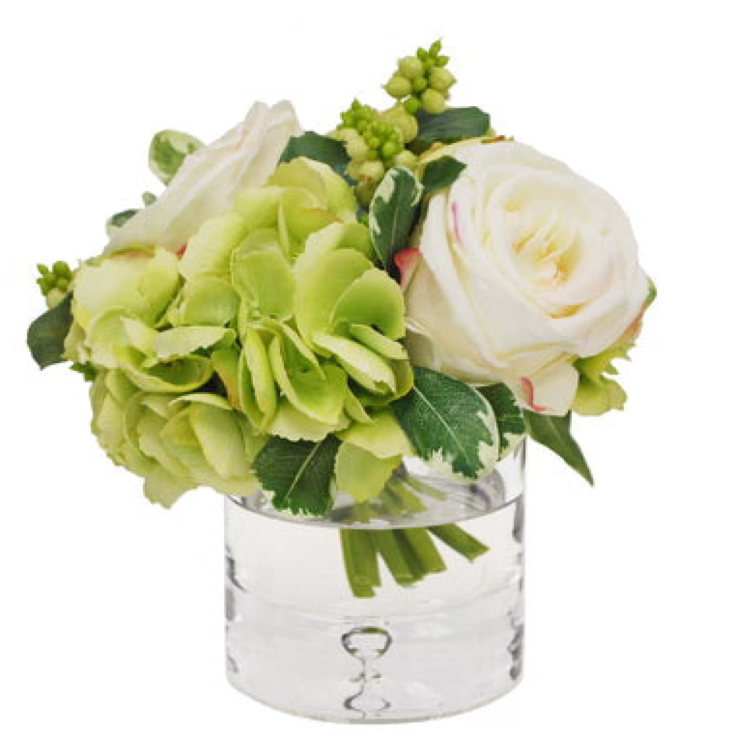 Best Sale Hydrangea Rose in Vase 9" Bianco