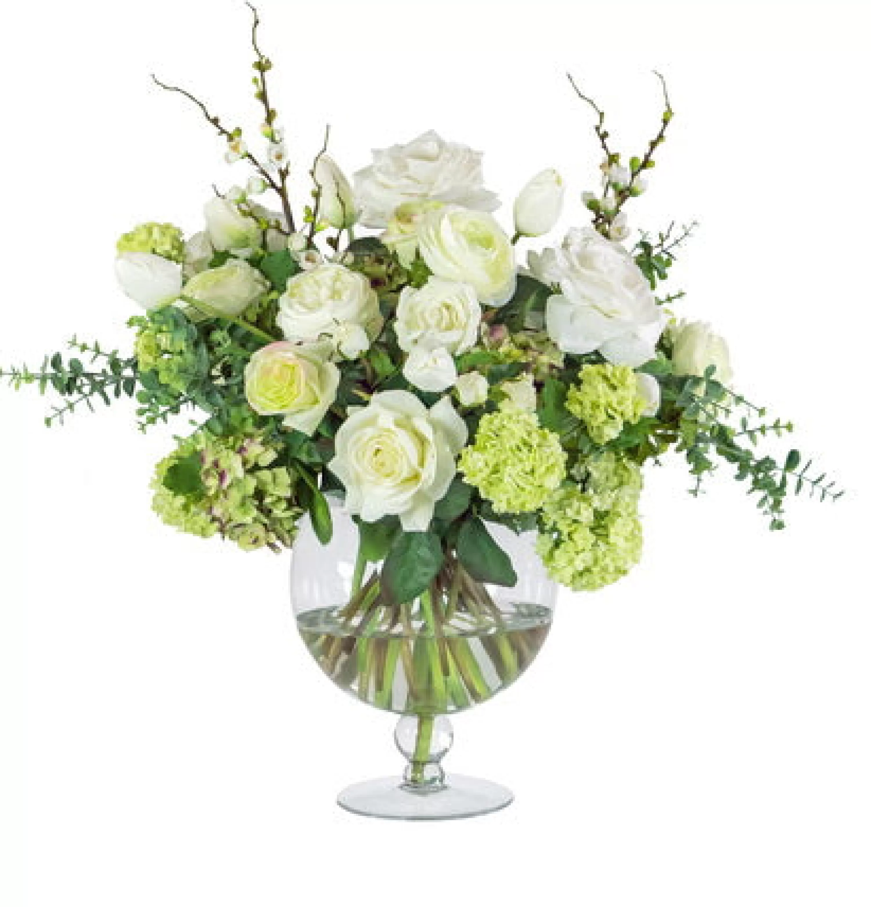 Cheap Hydrangea Tulip Rose in Vase 25" Bianco | Manhattan