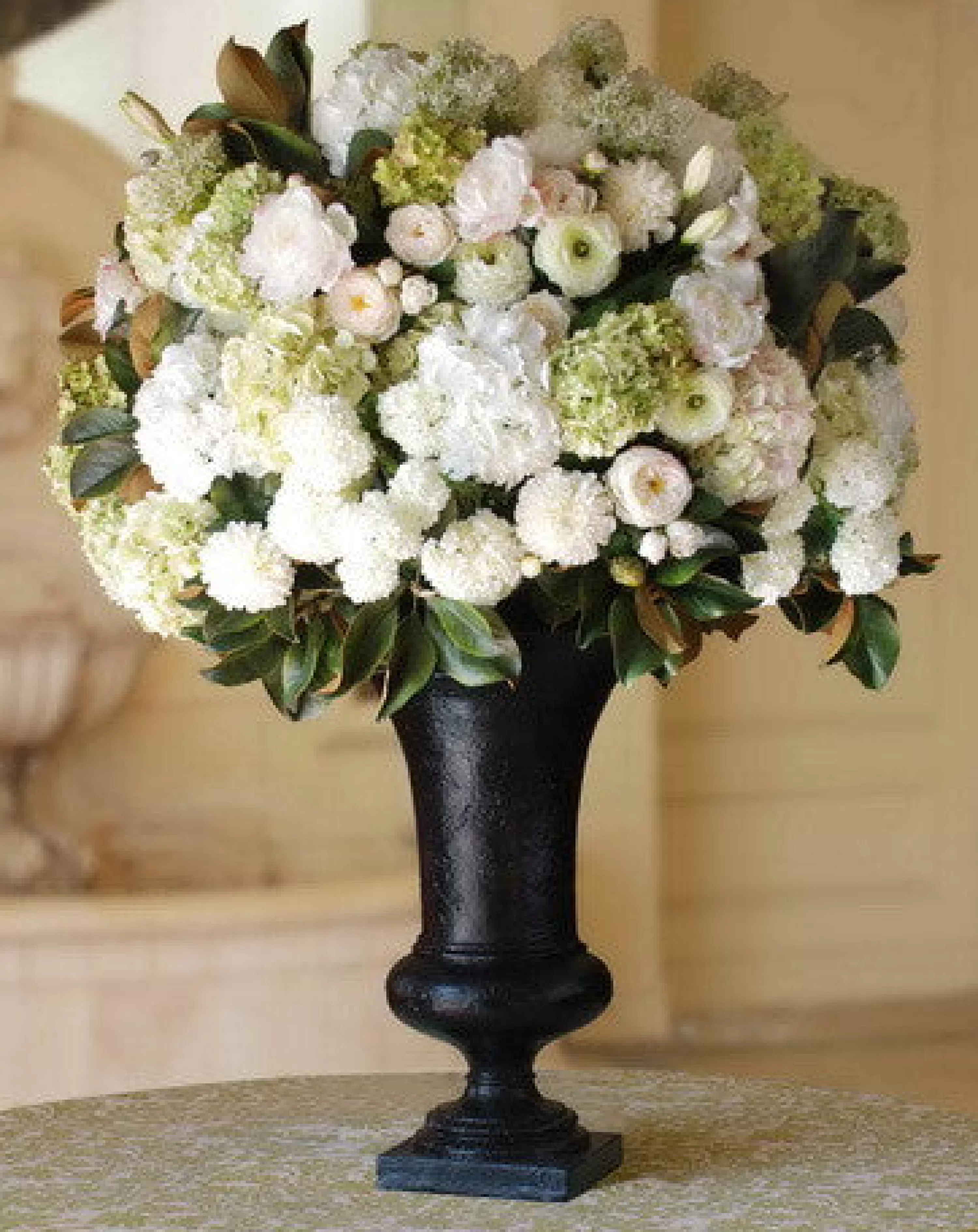 Flash Sale HYDRANGEA/PEONY IN EMPIRE URN (WHICON10-WHGR) Architectural Icons