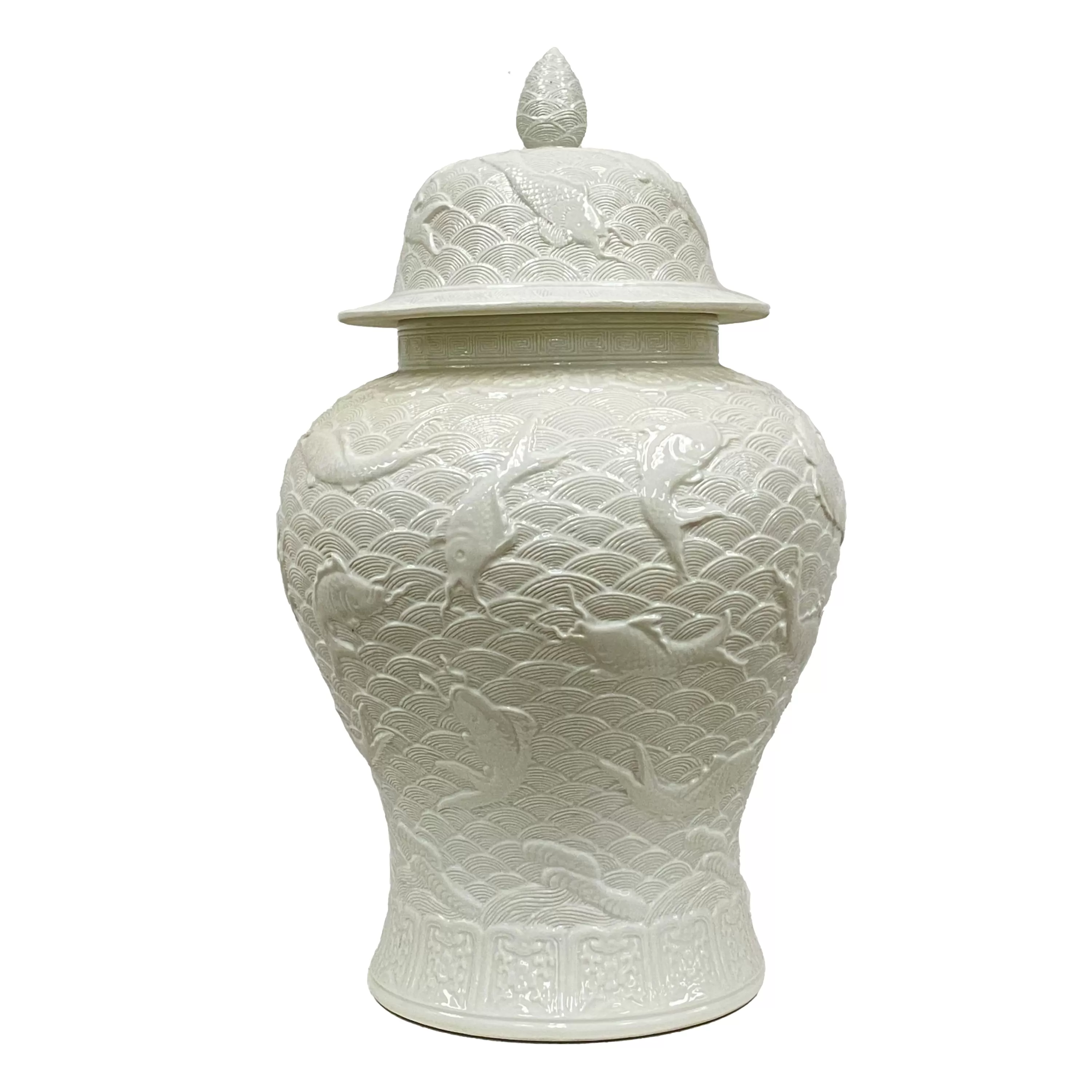 Discount Koi Relief Jar 23" Decorative Vases | Highland Park