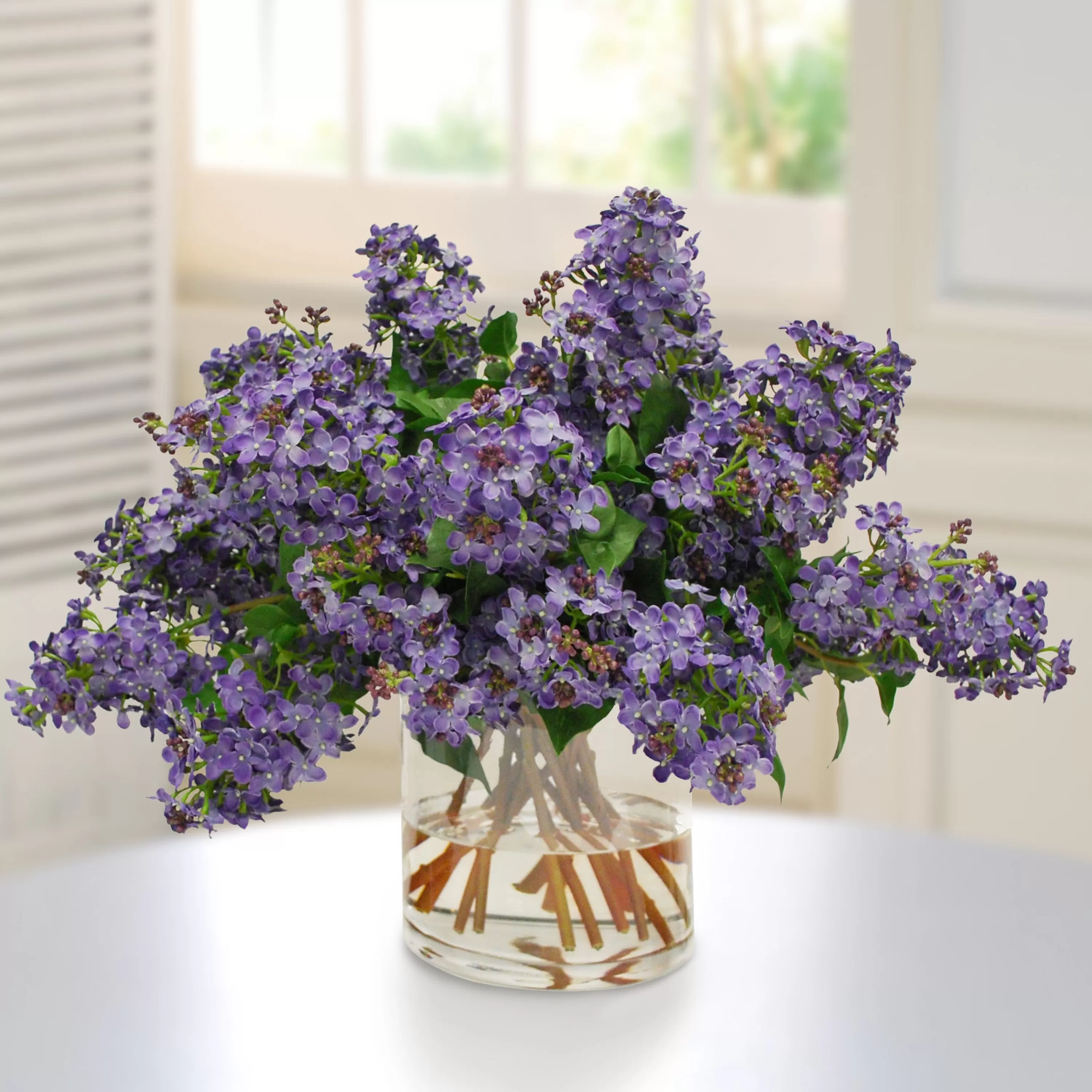 New LILAC IN CYLINDER VASE (WHD194-BLPU) Tabletop