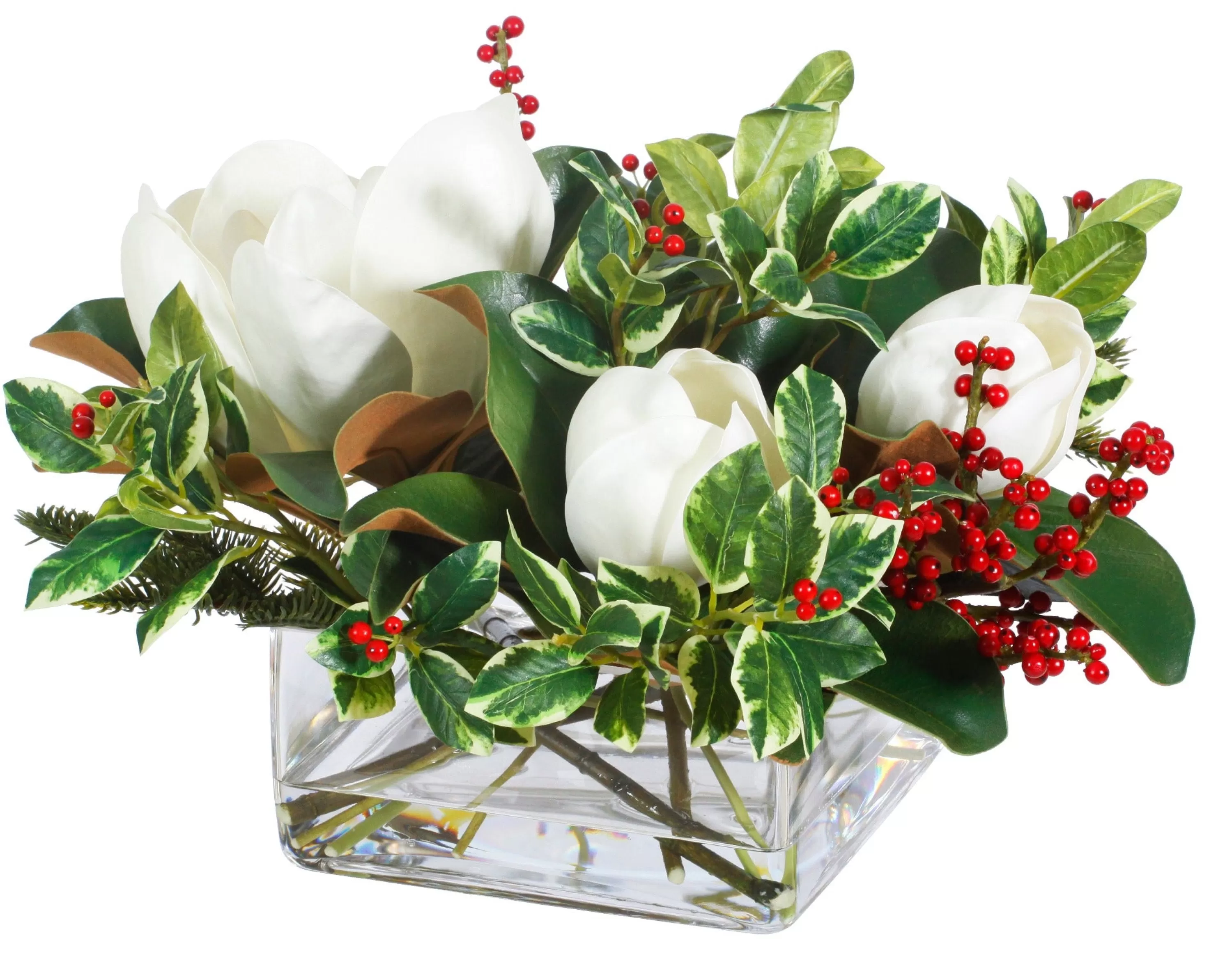 Hot Magnolia Berry Centerpiece 15" Our Favorite Holiday Decor