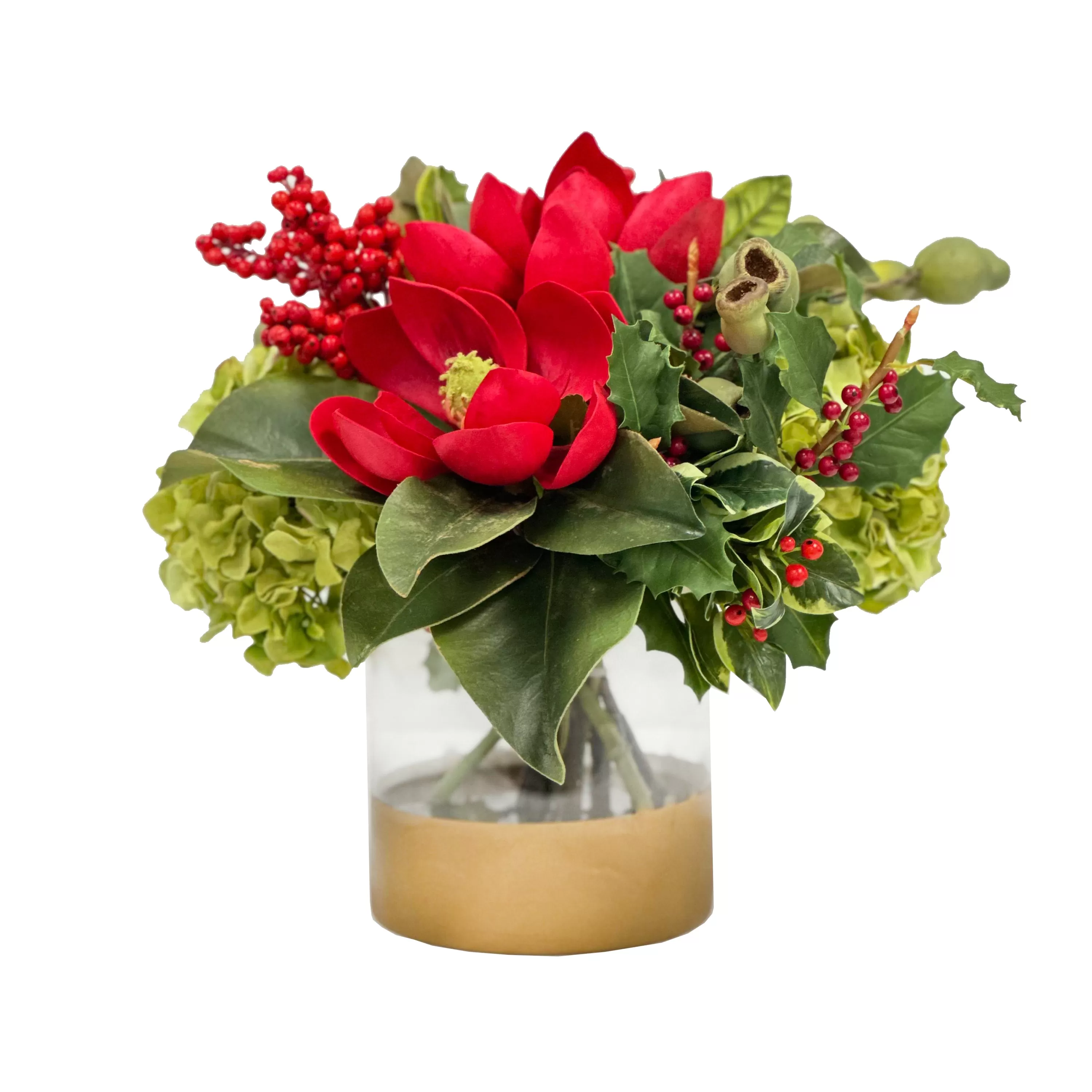 Sale Magnolia Holly in Cylinder 12" Our Favorite Holiday Decor