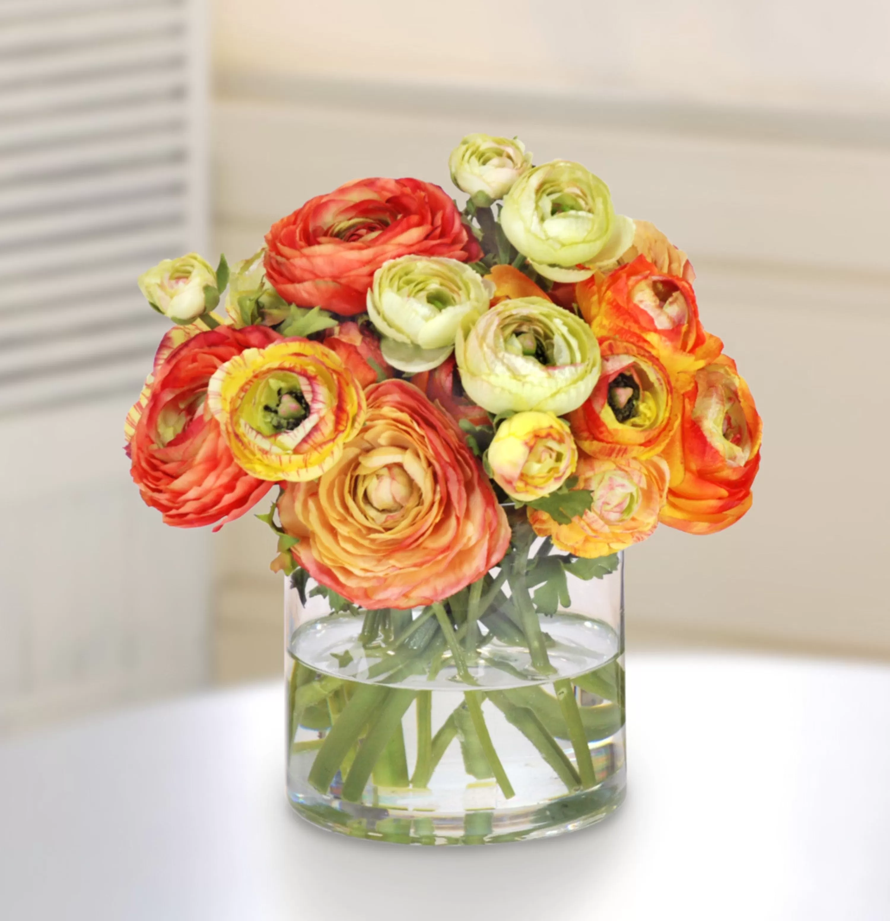 Flash Sale Mix Orange Ranunculus Centerpiece 16" Tabletop | Luxurious Fall Favorites