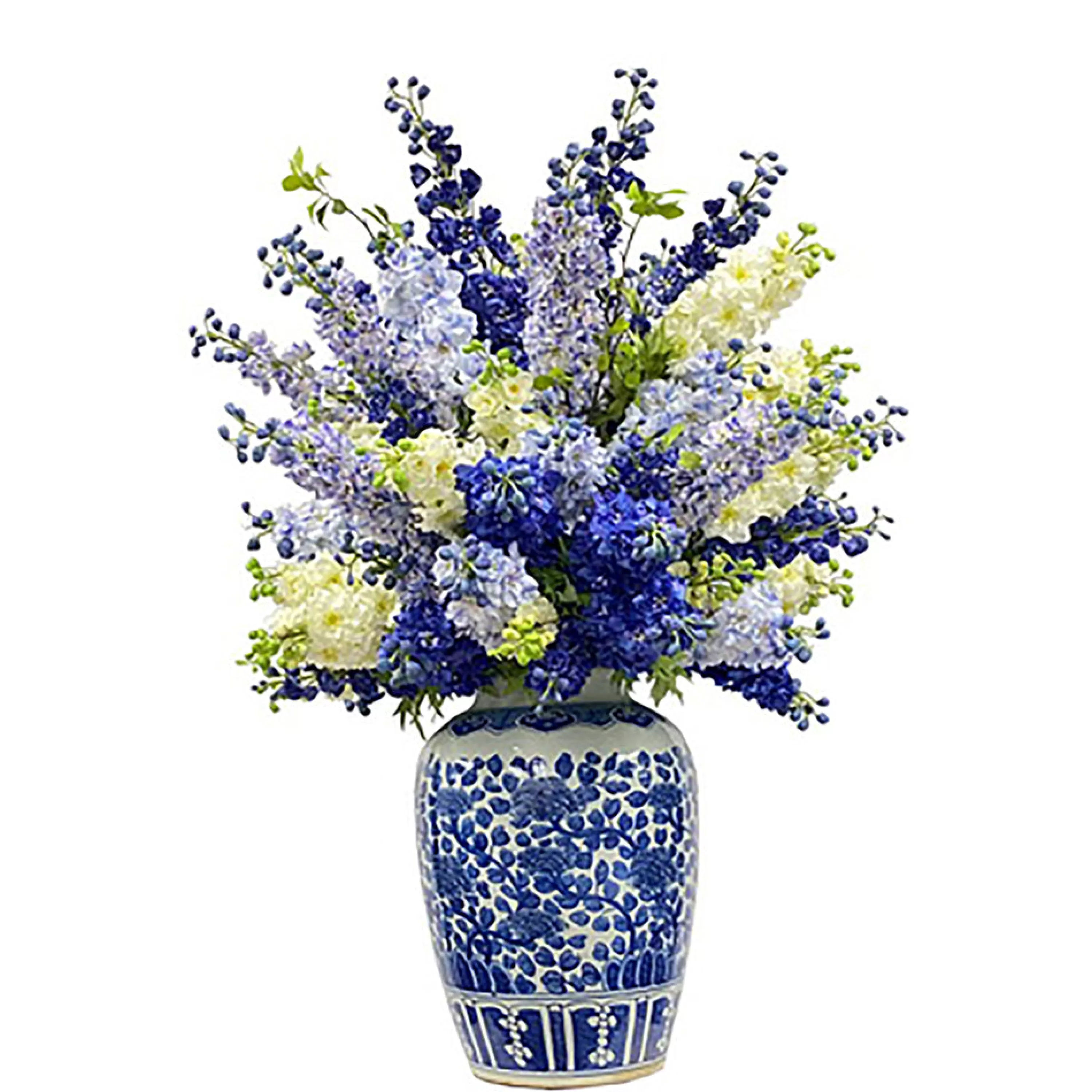 Cheap MIXED DELPHINIUM IN CERAMIC VASE 50" Architectural Icons | Highland Park