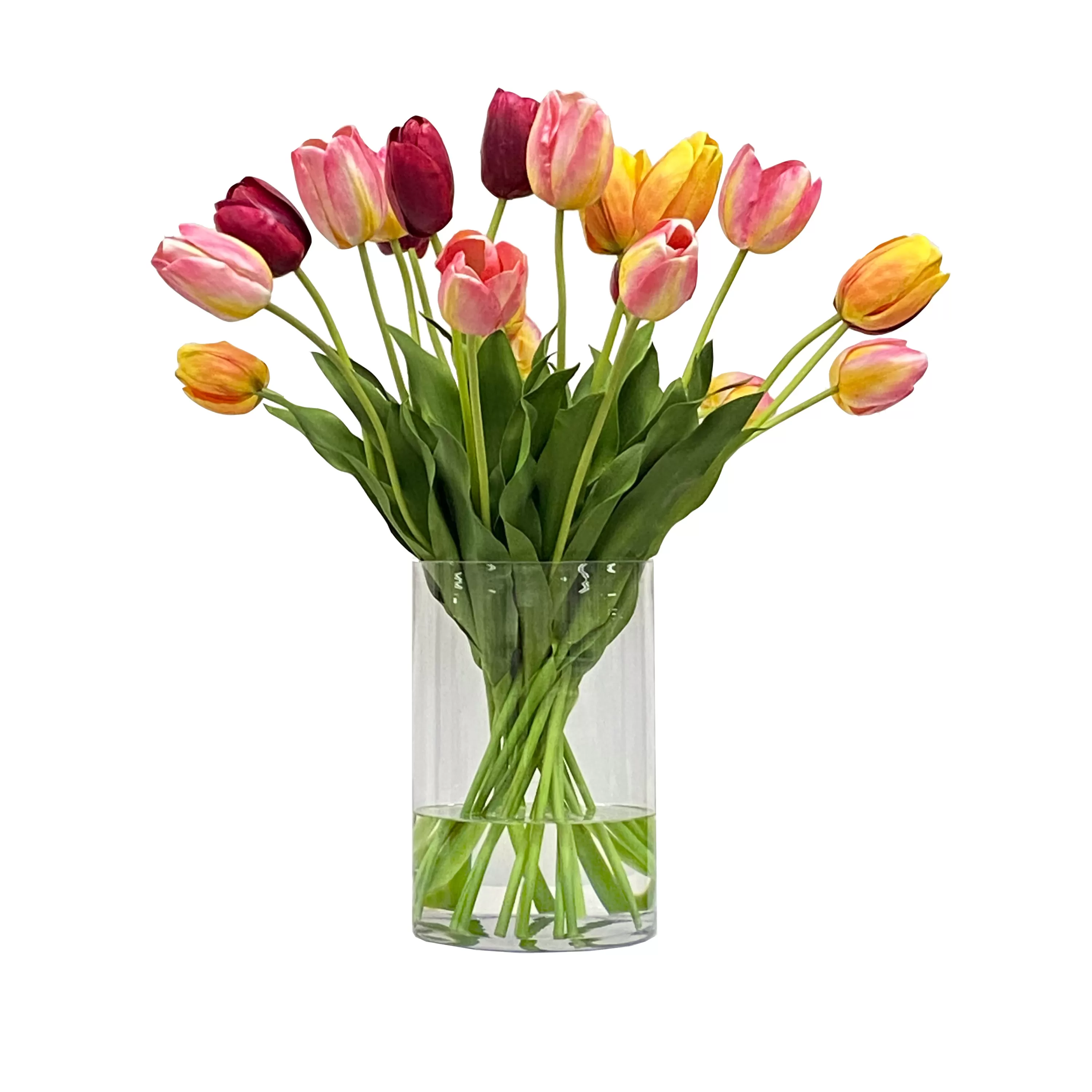 New Mixed Tulips in a Vase 27 inches tall Tabletop | Highland Park