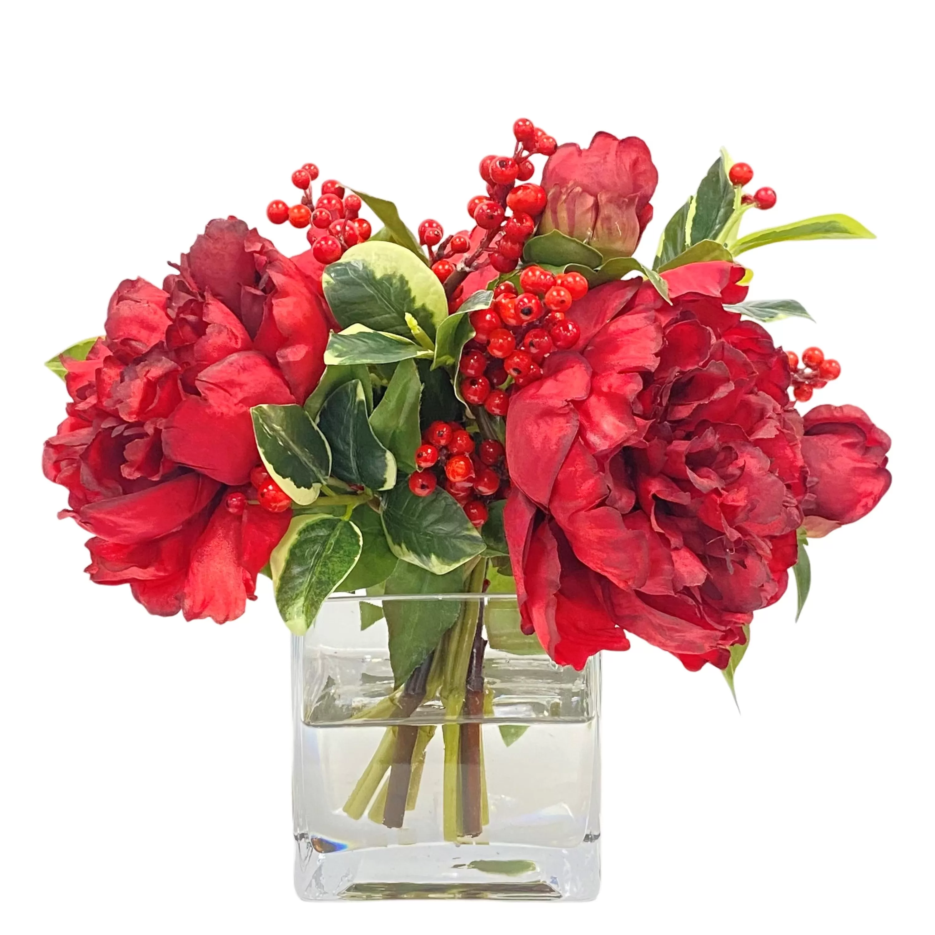 Store Peony in Cube Vase 9" Our Favorite Holiday Decor