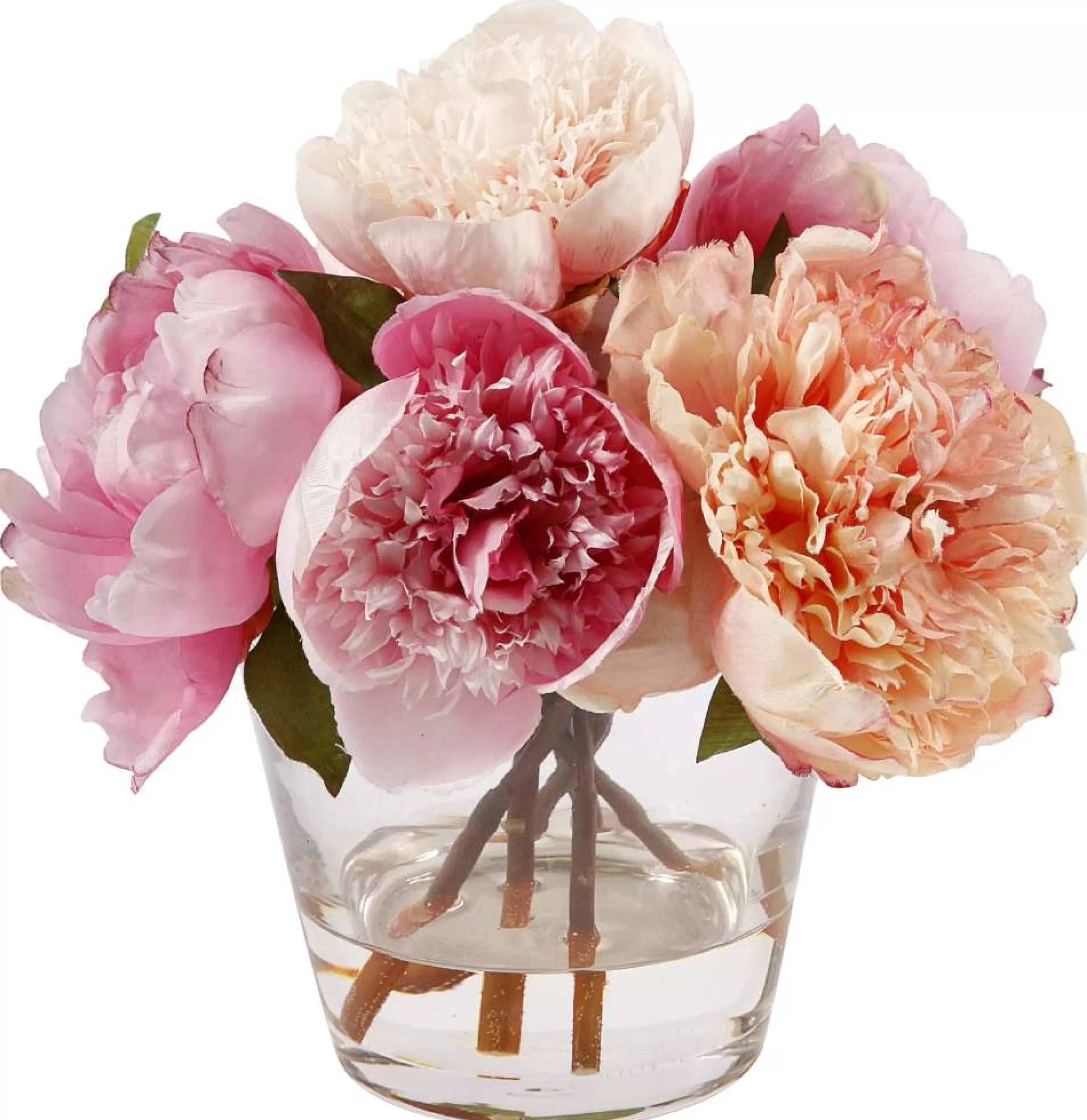 Clearance Peony in Glass Vase 9.5" Vanity