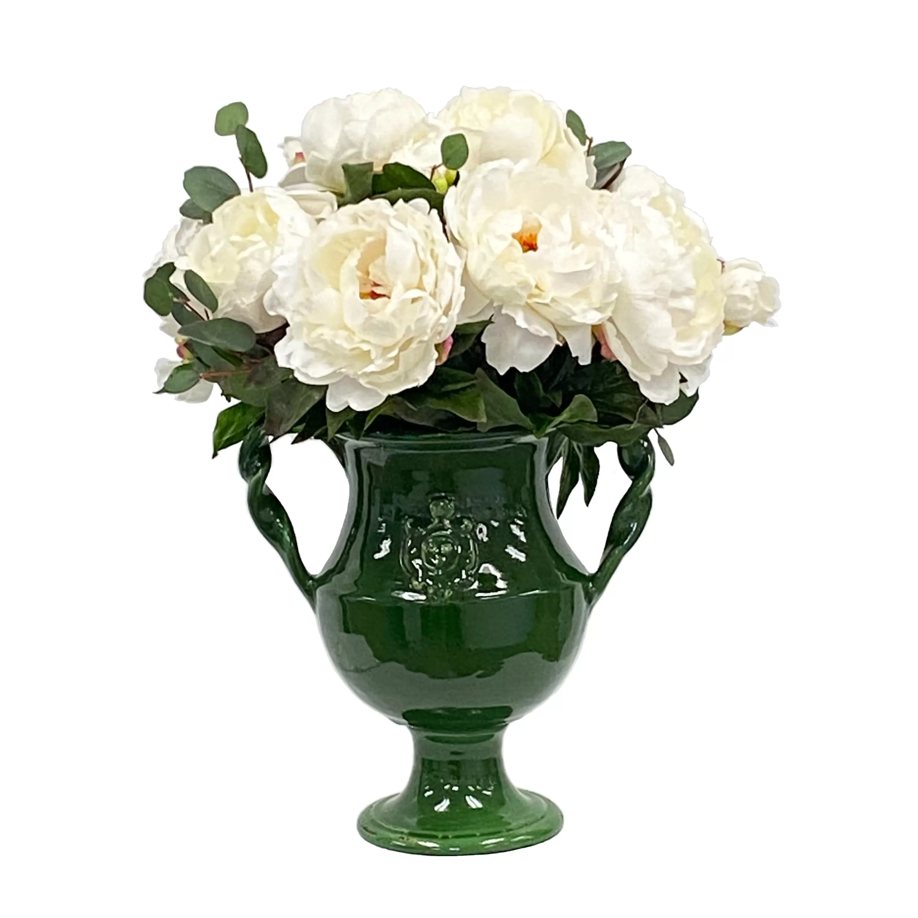 Store Peony in Rutherford Urn 20" Real Touch Floral Arrangements | Rutherford