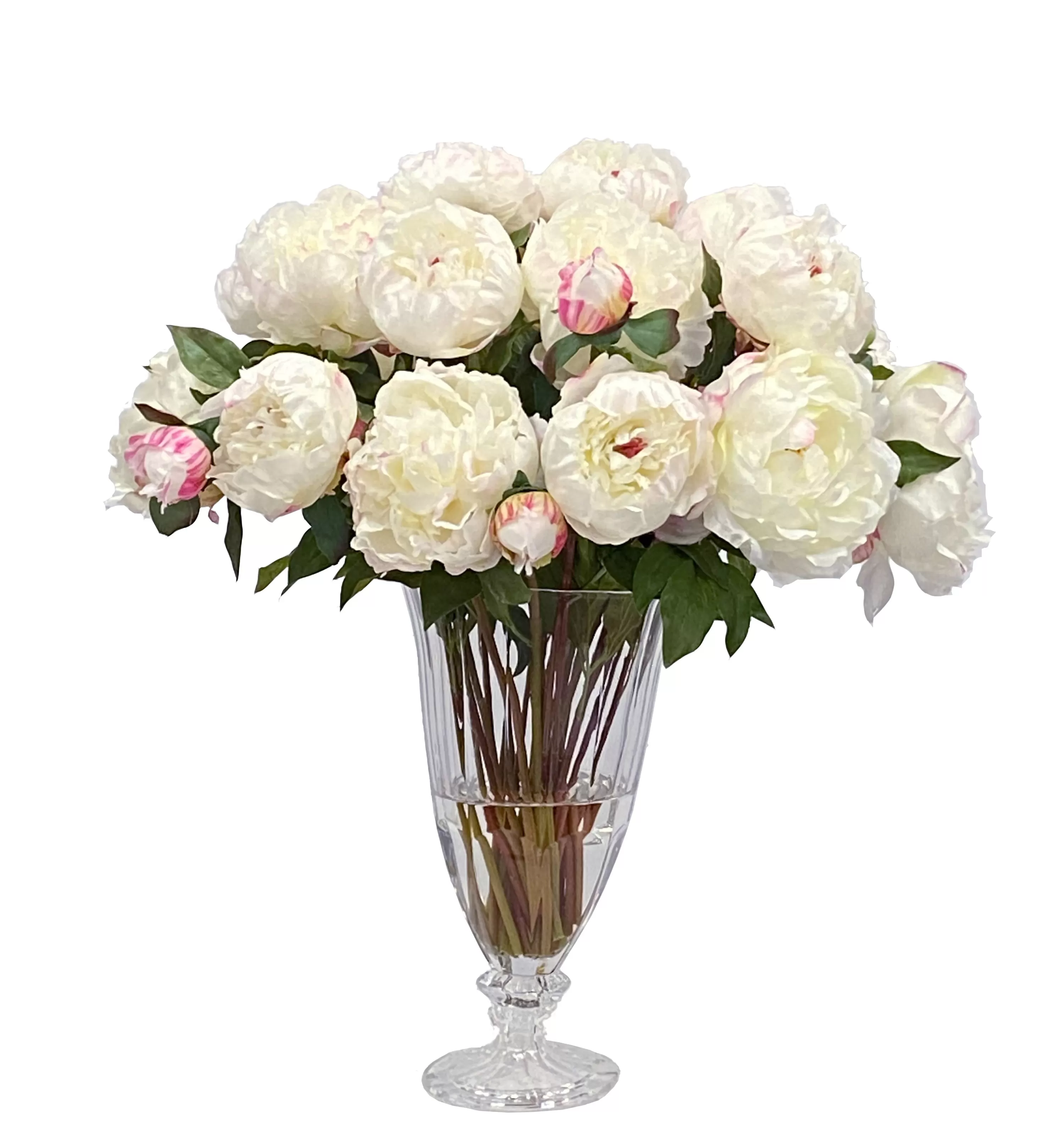 Online Pink Peony in Illusion Vase 22" Tabletop | Bianco