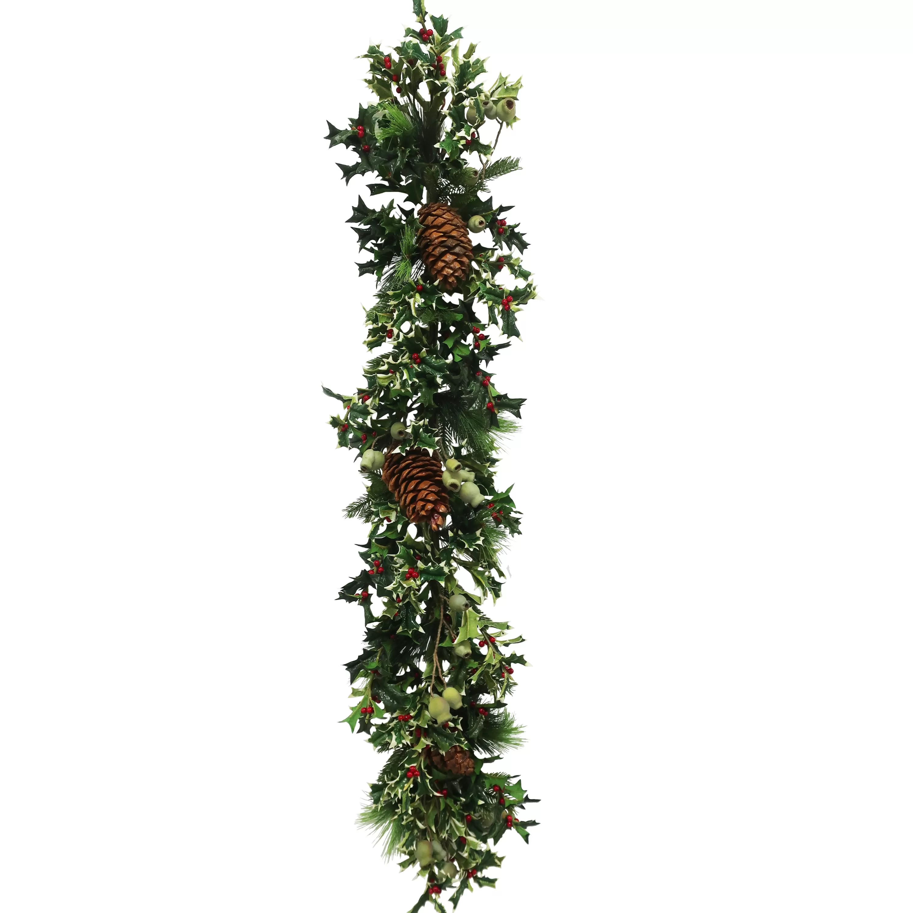 Discount Pointed Holly Garland 5' Wreaths & Garlands | Wreaths & Garlands