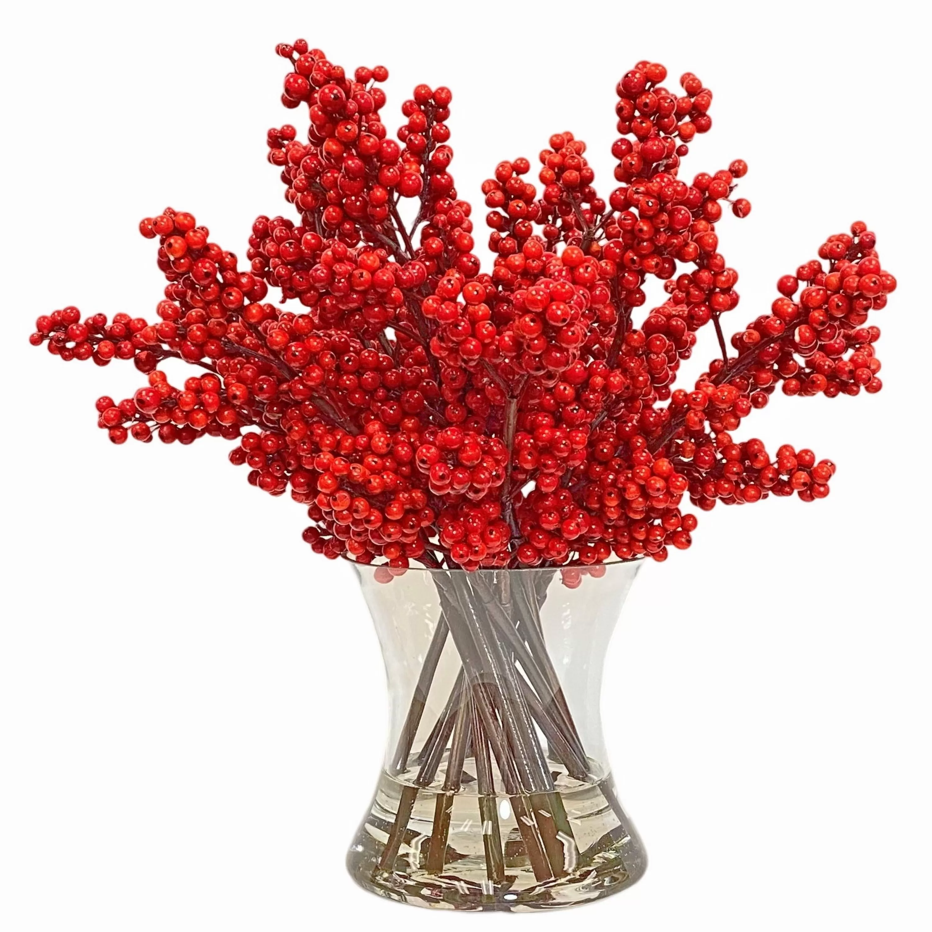 Clearance Red Berry in Concaved Vase 17" Our Favorite Holiday Decor