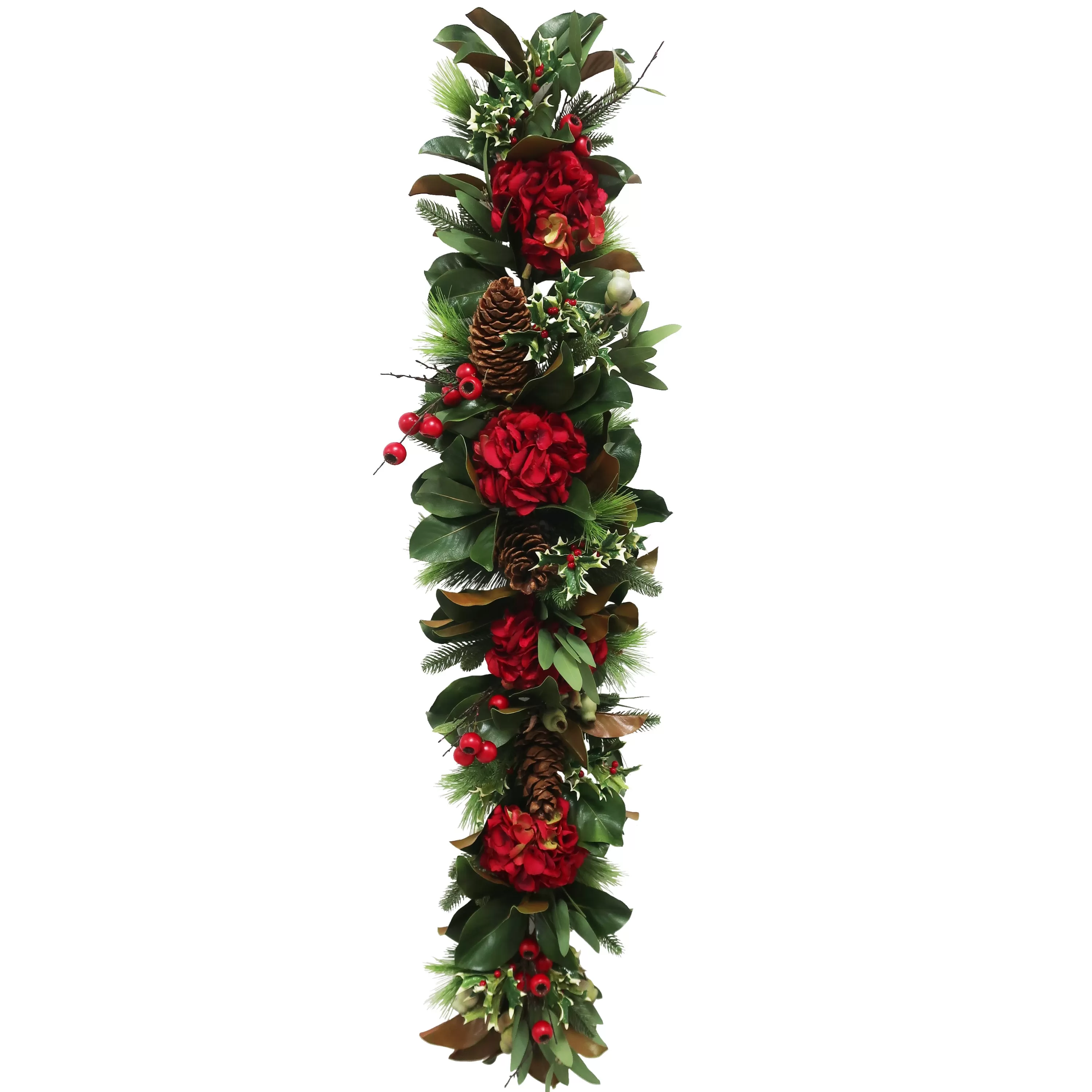 Outlet Red Hydrangea Holiday Garland 5' Wreaths & Garlands | Wreaths & Garlands