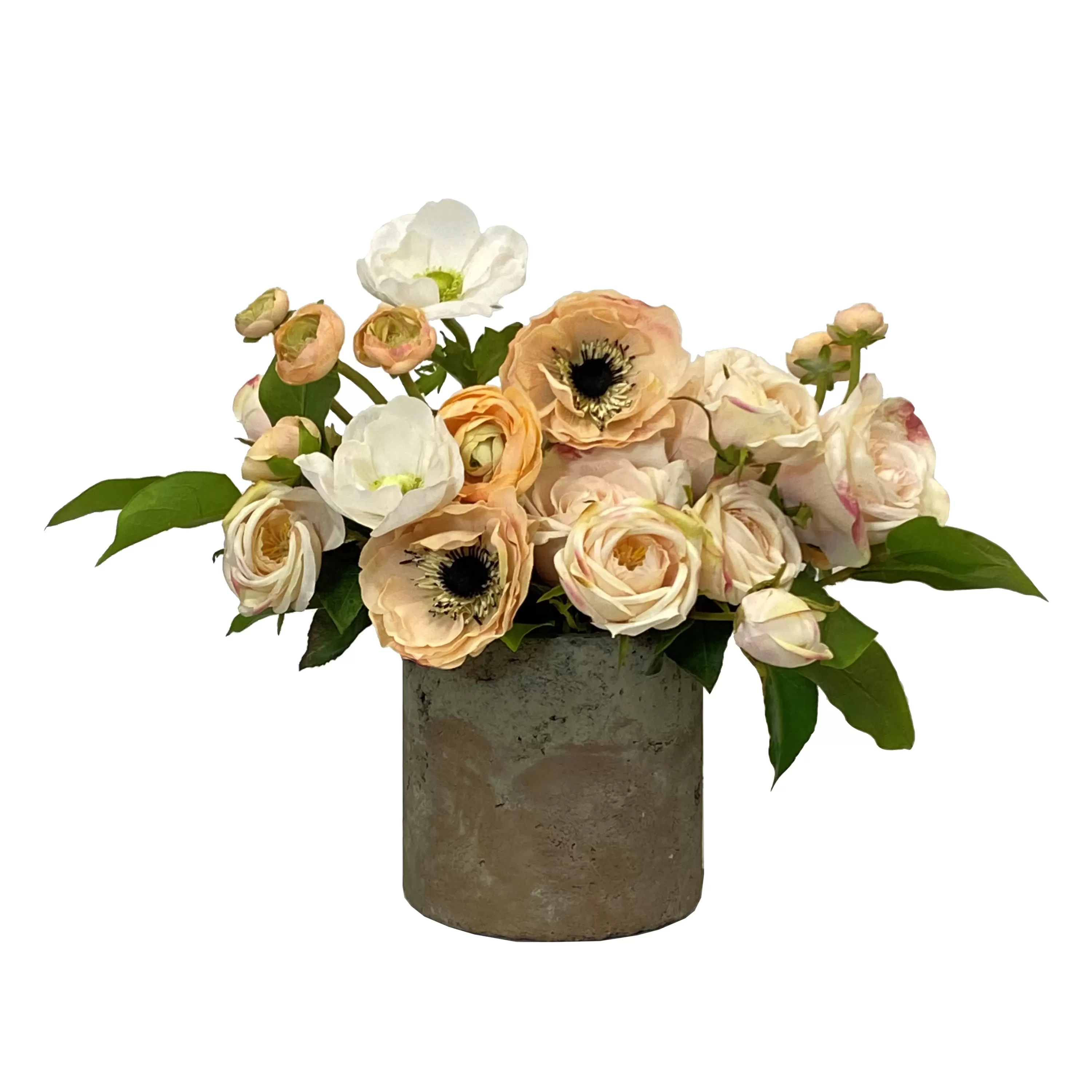 Best Sale Rose Anemone in Pot 12" Real Touch Floral Arrangements | Tabletop