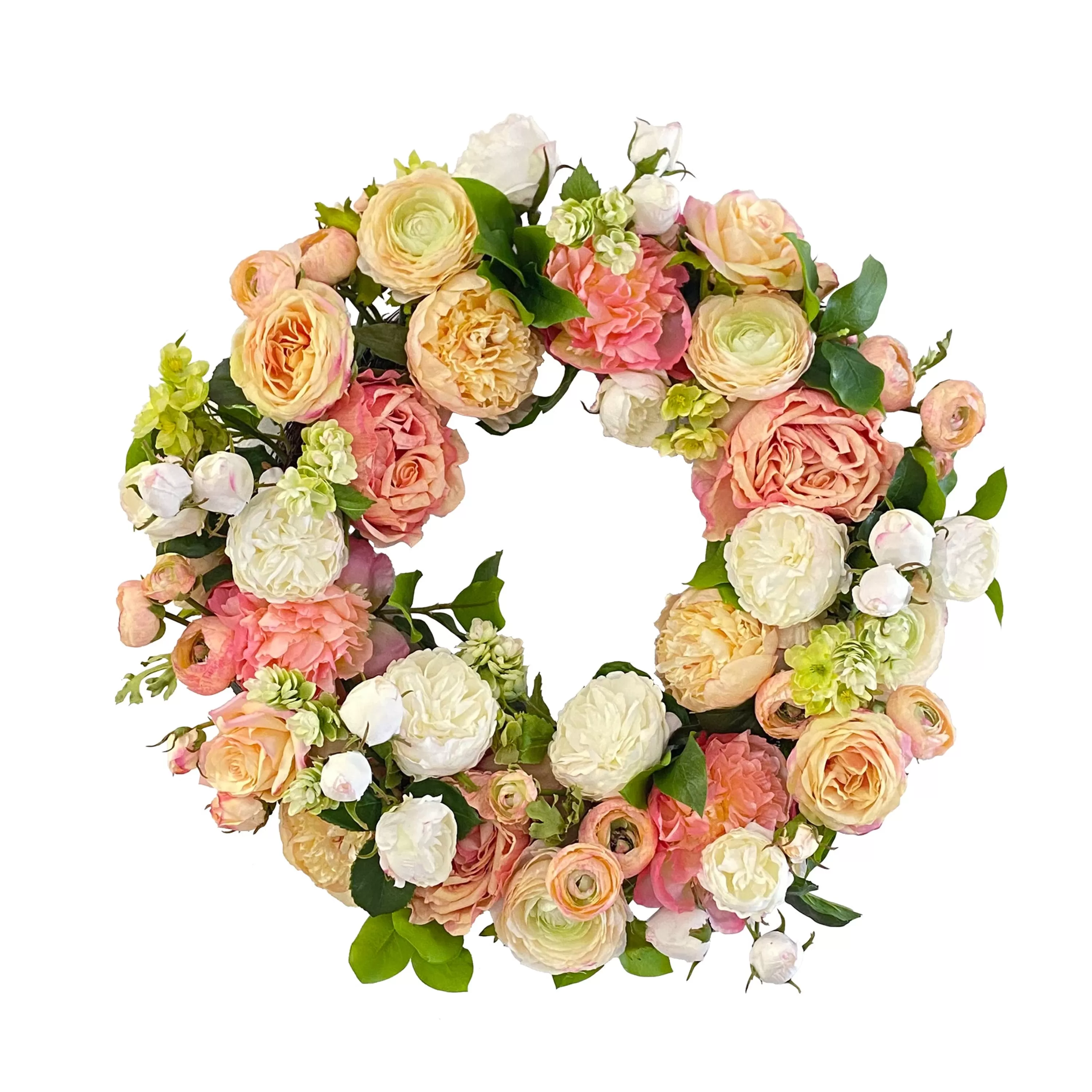 New Rose Ranunculus Wreath 24" Wreaths & Garlands | Wreaths & Garlands