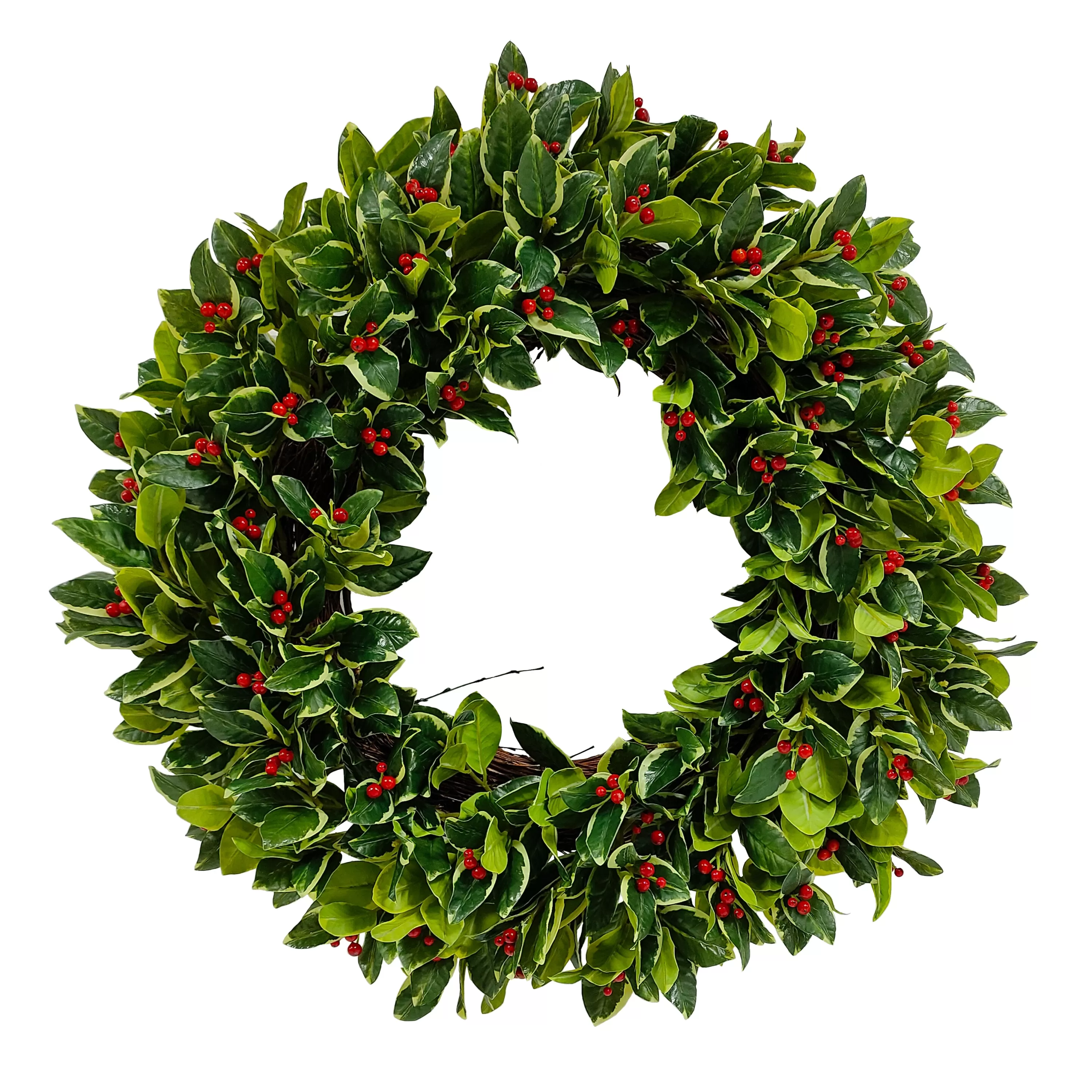 Best Rounded Holly Wreath 24" Wreaths & Garlands | Wreaths & Garlands