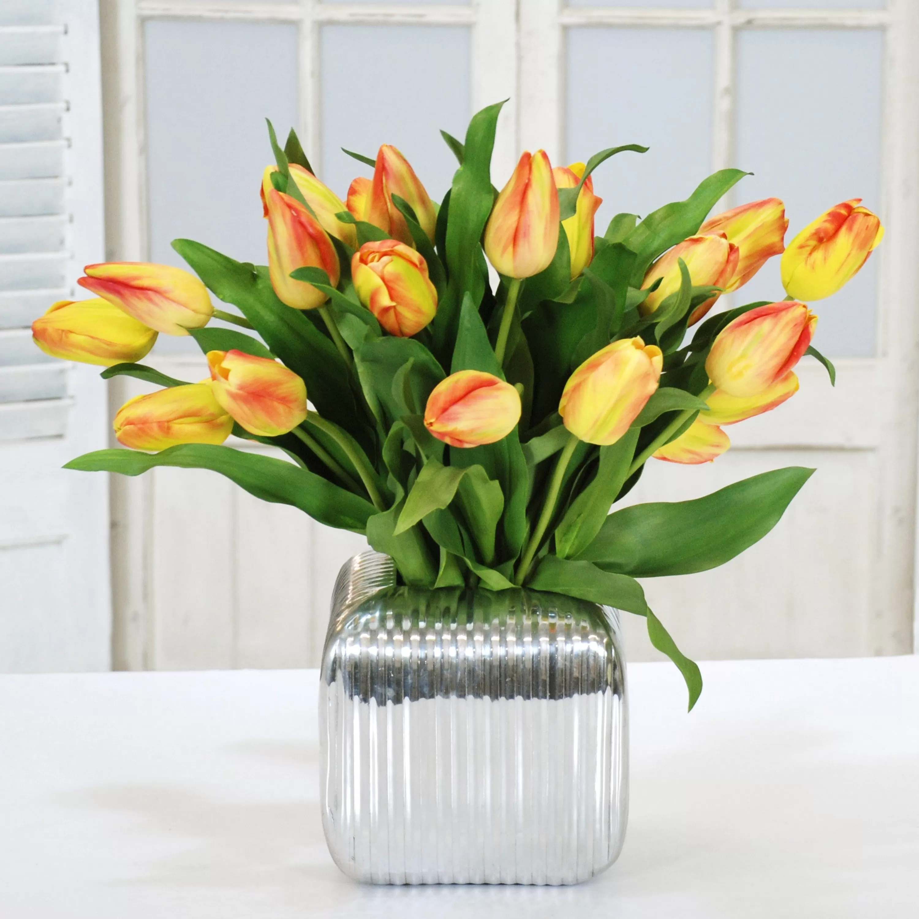 Online Tulip in Silver Vase 22" Tabletop