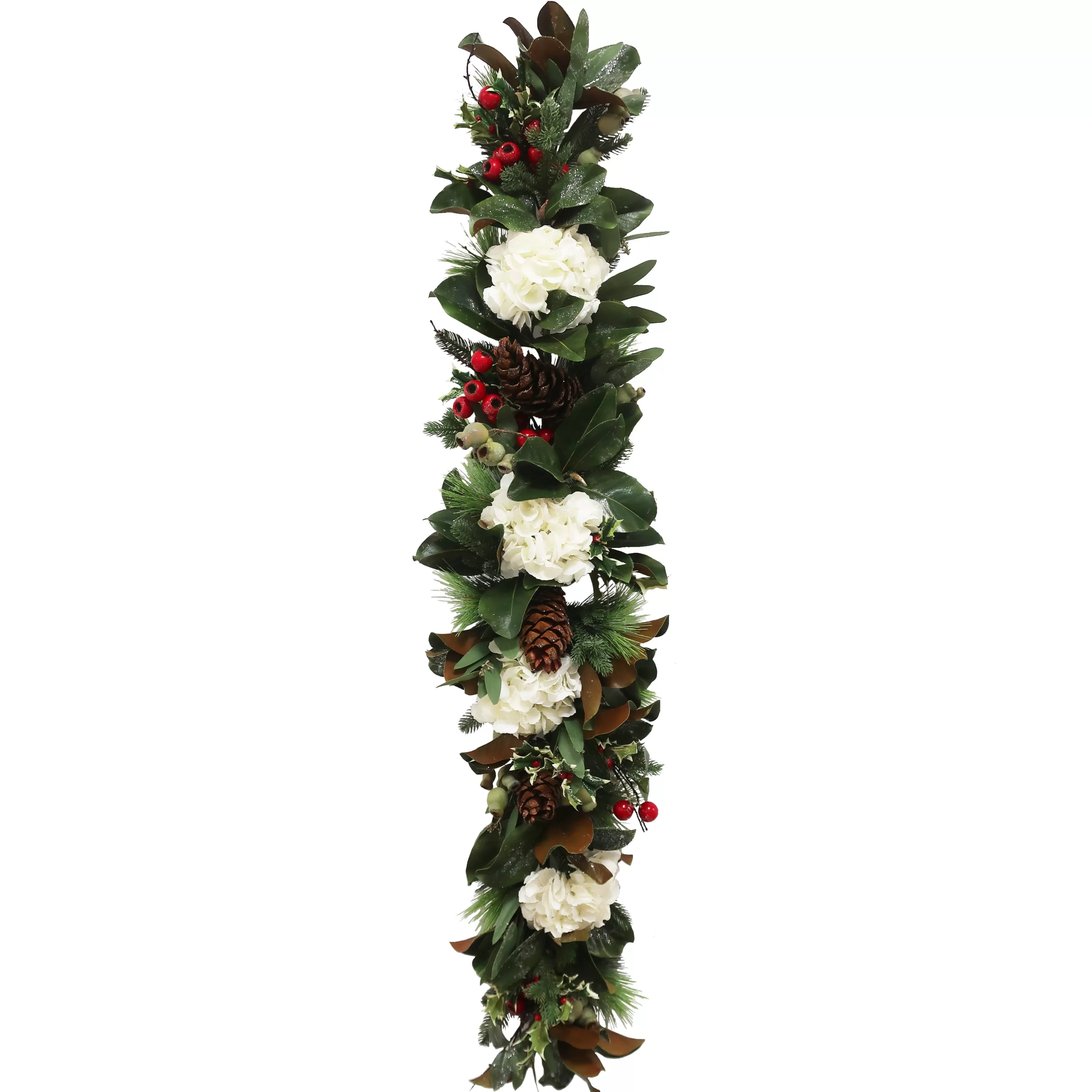 Outlet White Hydrangea Holiday Garland 5' Wreaths & Garlands | Wreaths & Garlands